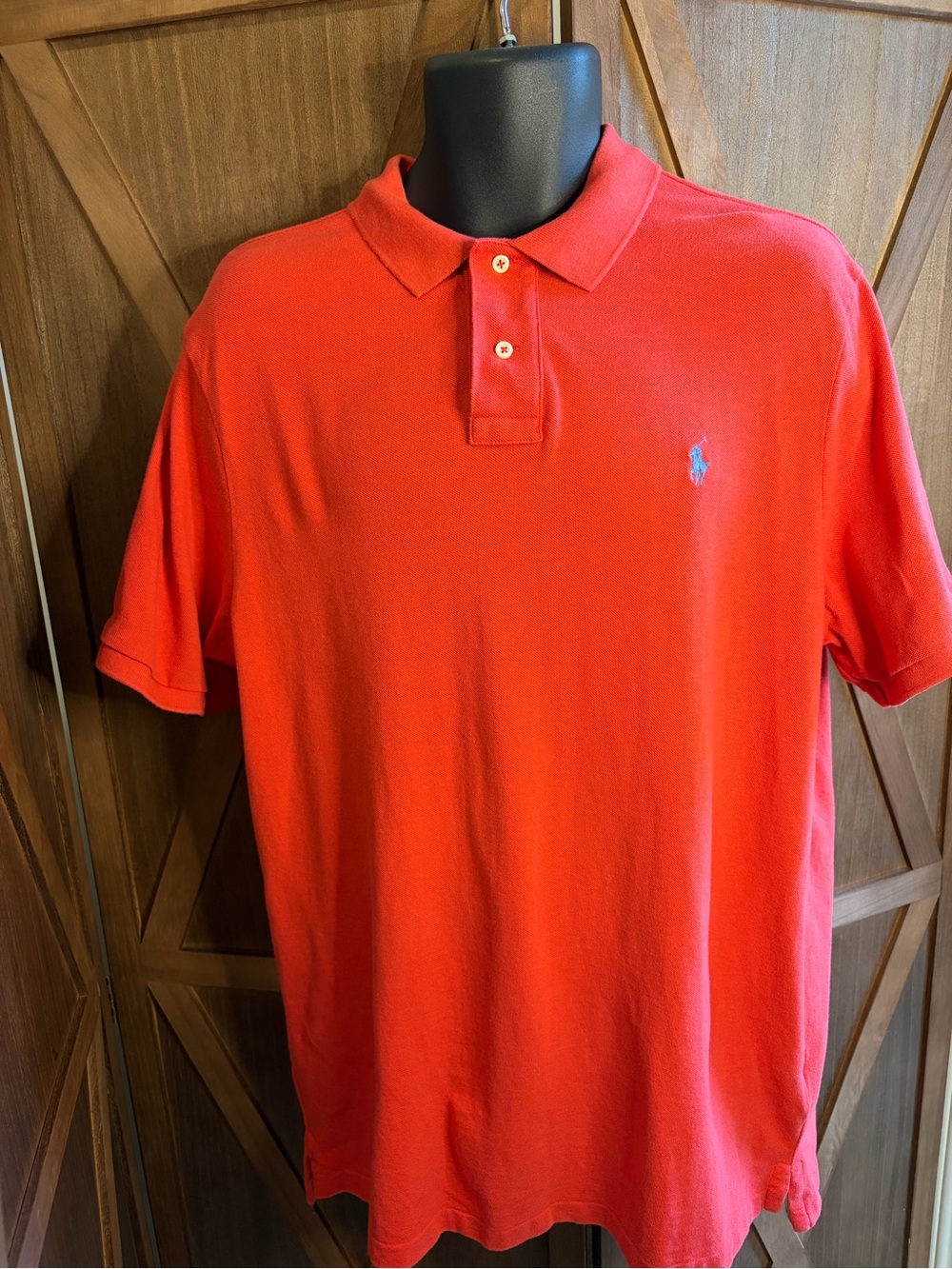 POLO RALPH LAUREN Classic Fit Orange Red Polo Shirt SIZE XL
